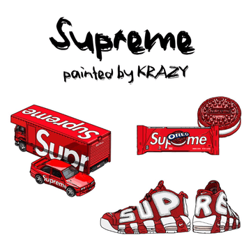 슈프림 Supreme painted by KRAZY